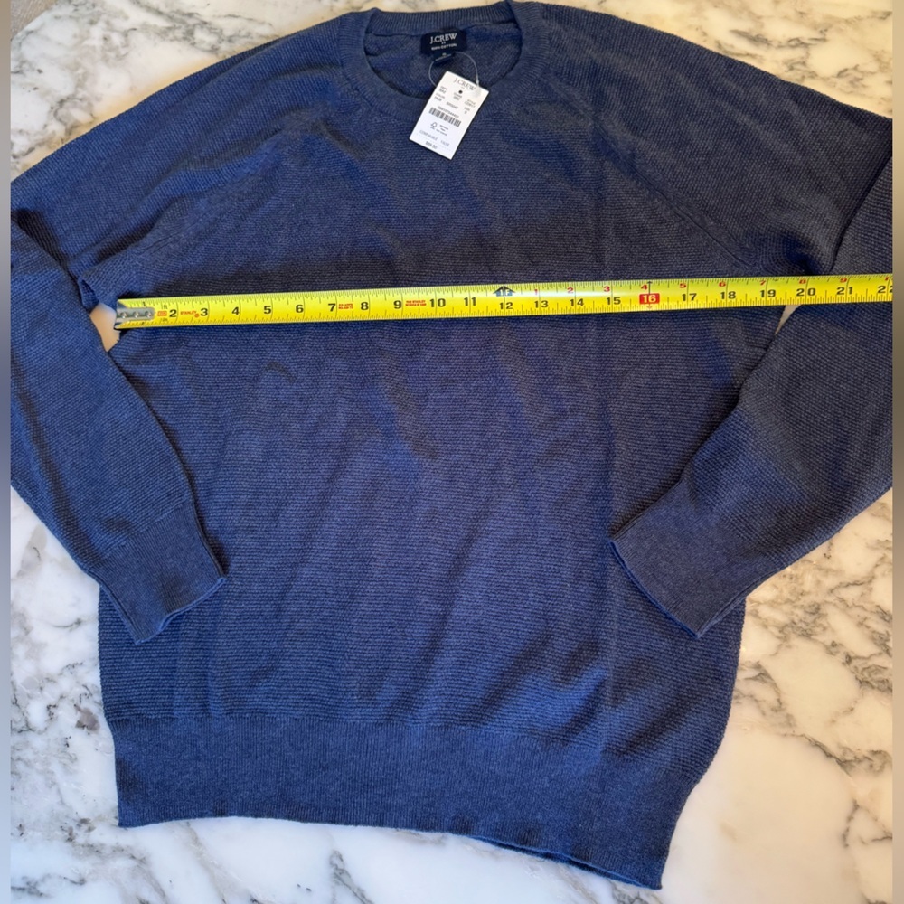 J Crew Navy Blue Cotton Seed Stitch Crewneck Sweater - Picture 8 of 8